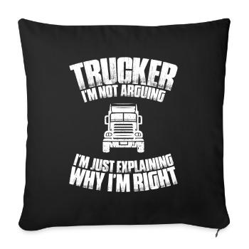 Truck driver Truck driver Professional driver Trucker - Sofa pillowcase 17,3'' x 17,3'' (45 x 45 cm) - black - Front