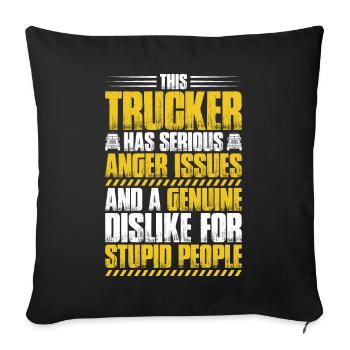 Truck driver Truck driver Professional driver Trucker - Sofa pillowcase 17,3'' x 17,3'' (45 x 45 cm) - black - Front