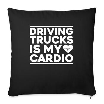 Chauffeur de camion Chauffeur de camion Chauffeur professionnel Camionneur - Housse de coussin décorative 45 x 45 cm - noir - Devant