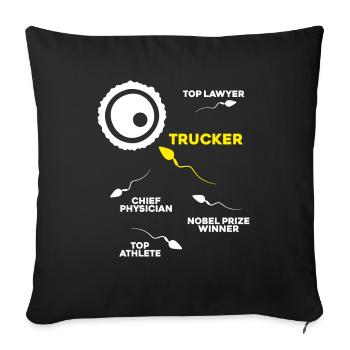 Truck Driver Truck Driver Professional Driver Trucker - Sofa pillowcase 17,3'' x 17,3'' (45 x 45 cm) - black - Front