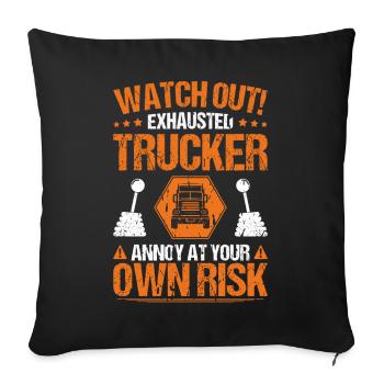 Truck driver Truck driver Professional driver Trucker - Sofa pillowcase 17,3'' x 17,3'' (45 x 45 cm) - black - Front