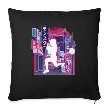 Asiatische Stadt HIIT - Sofakissenbezug 45 x 45 cm - Schwarz - Vorne