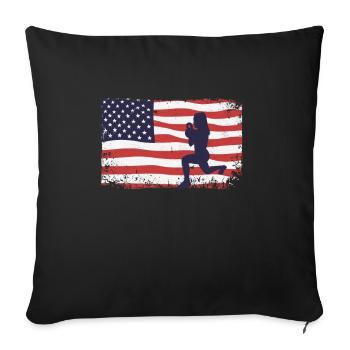 American Flag HIIT - Sofa pillowcase 17,3'' x 17,3'' (45 x 45 cm) - black - Front