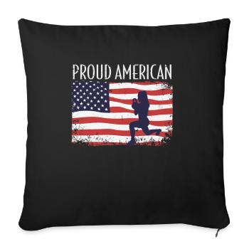 American Flag HIIT - Sofa pillowcase 17,3'' x 17,3'' (45 x 45 cm) - black - Front