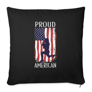 American Flag HIIT - Sofa pillowcase 17,3'' x 17,3'' (45 x 45 cm) - black - Front