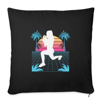 Vaporwave HIIT - Sofa pillowcase 17,3'' x 17,3'' (45 x 45 cm) - black - Front