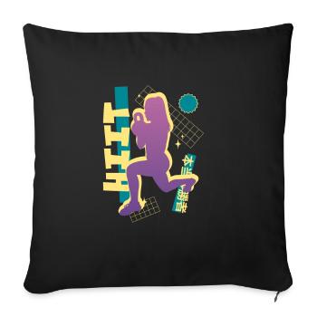 Vaporwave HIIT - Sofa pillowcase 17,3'' x 17,3'' (45 x 45 cm) - black - Front