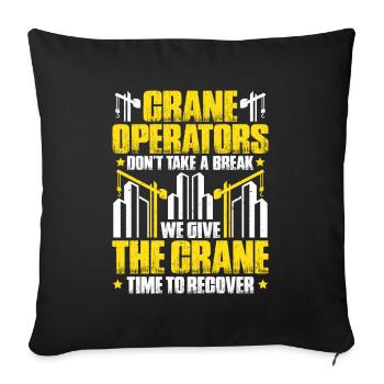Kranführer Kranfahrer Kran Crane Operator - Sofakissenbezug 45 x 45 cm - Schwarz - Vorne
