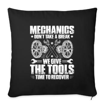Mechanic Mechanic Mechanics Mechanic - Sofa pillowcase 17,3'' x 17,3'' (45 x 45 cm) - black - Front