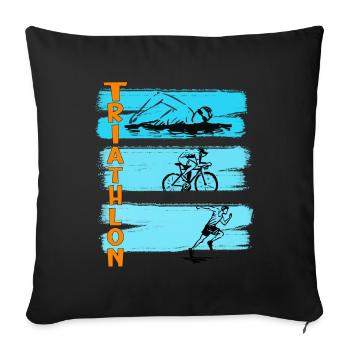 Triathlon Great T-Shirt Triathletes Triathlon - Sofa pillowcase 17,3'' x 17,3'' (45 x 45 cm) - black - Front