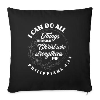 Jesus Christ Christ Religion Religious - Sofa pillowcase 17,3'' x 17,3'' (45 x 45 cm) - black - Front