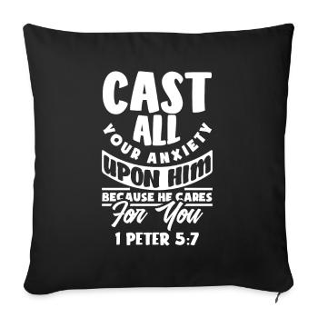 Jésus-Christ-Christ Religion Religieuse - Housse de coussin décorative 45 x 45 cm - noir - Devant