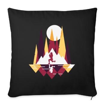 HIIT Fitness Woman - Sofa pillowcase 17,3'' x 17,3'' (45 x 45 cm) - black - Front