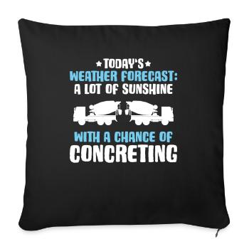 Concrete builder Reinforced concrete builder Concrete Worker - Sofa pillowcase 17,3'' x 17,3'' (45 x 45 cm) - black - Front