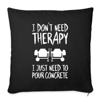 Concrete builder Reinforced concrete builder Concrete Worker - Sofa pillowcase 17,3'' x 17,3'' (45 x 45 cm) - black - Front