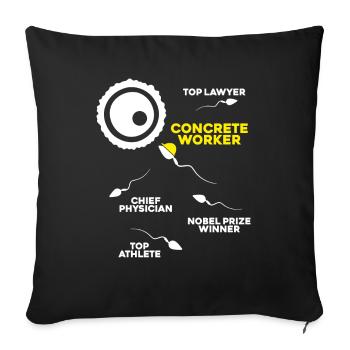 Concrete builder Reinforced concrete builder Concrete Worker - Sofa pillowcase 17,3'' x 17,3'' (45 x 45 cm) - black - Front