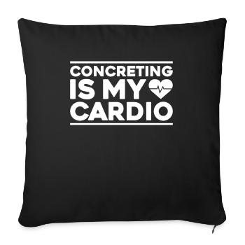 Concrete builder Reinforced concrete builder Concrete Worker - Sofa pillowcase 17,3'' x 17,3'' (45 x 45 cm) - black - Front