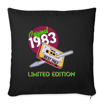 1983 TSHIRT ein tolles Geschenk für Frau und Mann - Sofakissenbezug 45 x 45 cm - Schwarz - Vorne