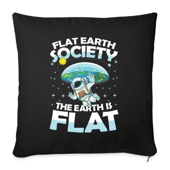 Flat Earth Society The Earth is Flat - Sofakissenbezug 45 x 45 cm - Schwarz - Vorne