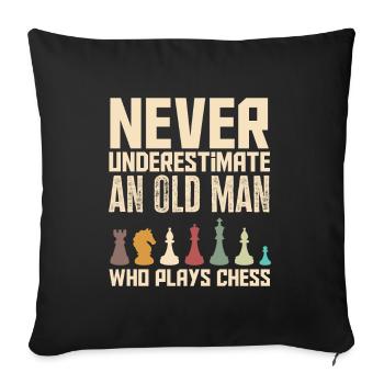 Funny Chess Player Chess Player Gift - Sofa pillowcase 17,3'' x 17,3'' (45 x 45 cm) - black - Front