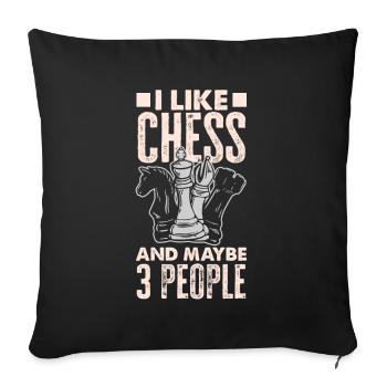 Funny Chess Player Chess Player Gift - Sofa pillowcase 17,3'' x 17,3'' (45 x 45 cm) - black - Front
