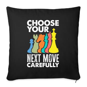 Funny Chess Player Chess Player Gift - Sofa pillowcase 17,3'' x 17,3'' (45 x 45 cm) - black - Front