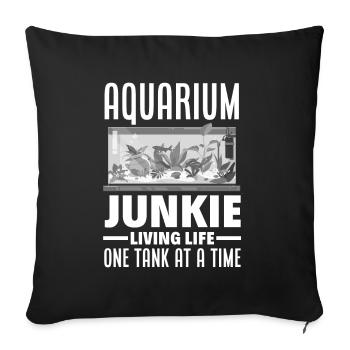 Drôle Aquarist Aquarist Aquarium Cadeau - Housse de coussin décorative 45 x 45 cm - noir - Devant