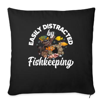 Drôle Aquarist Aquarist Aquarium Cadeau - Housse de coussin décorative 45 x 45 cm - noir - Devant