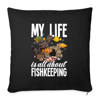 Drôle Aquarist Aquarist Aquarium Cadeau - Housse de coussin décorative 45 x 45 cm - noir - Devant