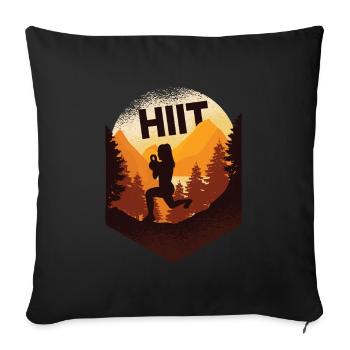 HIIT Fitness Woman - Sofa pillowcase 17,3'' x 17,3'' (45 x 45 cm) - black - Front