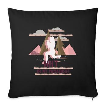 HIIT Fitness Woman - Sofa pillowcase 17,3'' x 17,3'' (45 x 45 cm) - black - Front