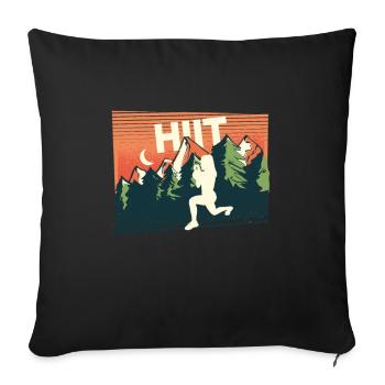 HIIT Fitness Woman - Sofa pillowcase 17,3'' x 17,3'' (45 x 45 cm) - black - Front