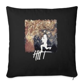 HIIT Fitness Woman - Sofa pillowcase 17,3'' x 17,3'' (45 x 45 cm) - black - Front