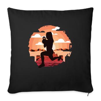 HIIT Fitness Woman - Sofa pillowcase 17,3'' x 17,3'' (45 x 45 cm) - black - Front