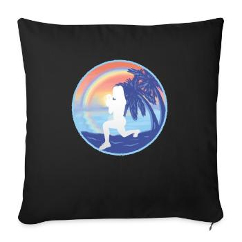 HIIT Fitness Woman - Sofa pillowcase 17,3'' x 17,3'' (45 x 45 cm) - black - Front