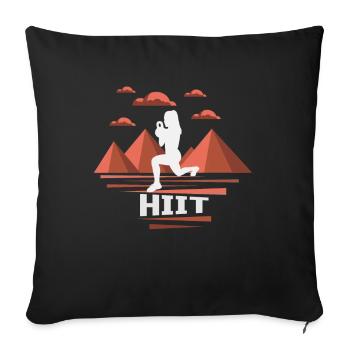 HIIT Fitness Woman - Sofa pillowcase 17,3'' x 17,3'' (45 x 45 cm) - black - Front