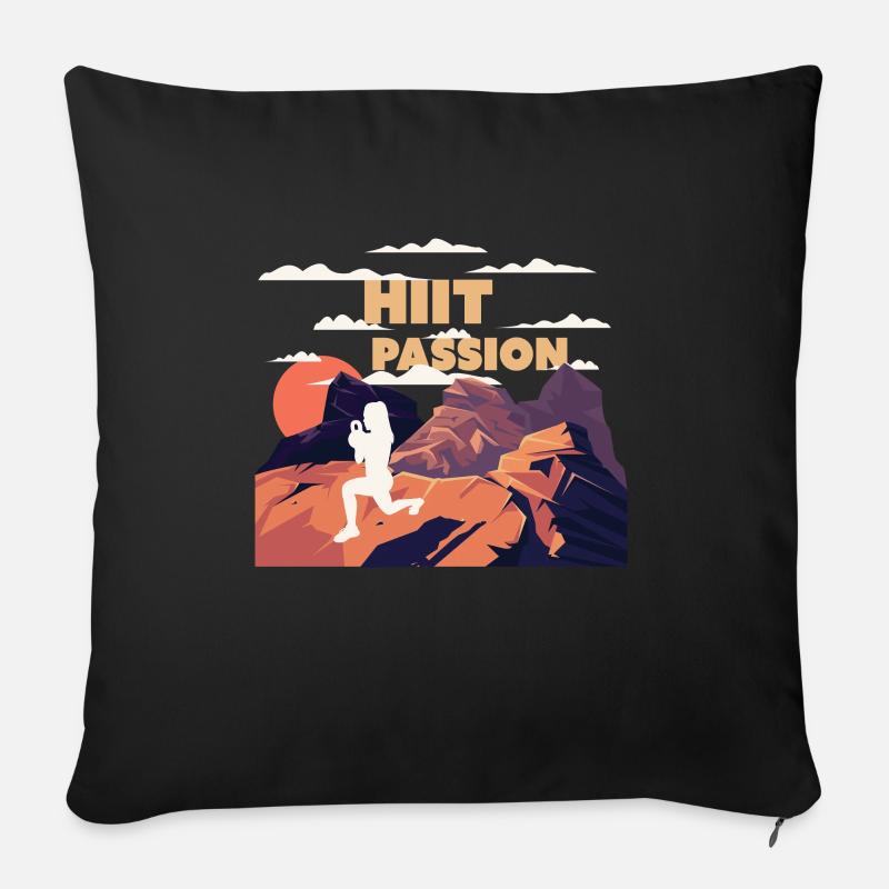 HIIT Passion - Sofakissenbezug 45 x 45 cm - Schwarz