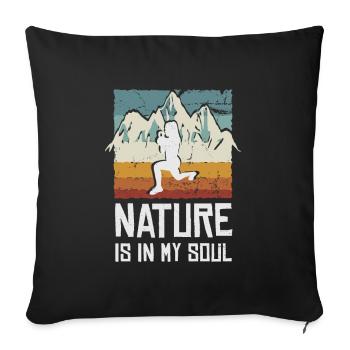 HIIT, Fitness Woman - Sofa pillowcase 17,3'' x 17,3'' (45 x 45 cm) - black - Front