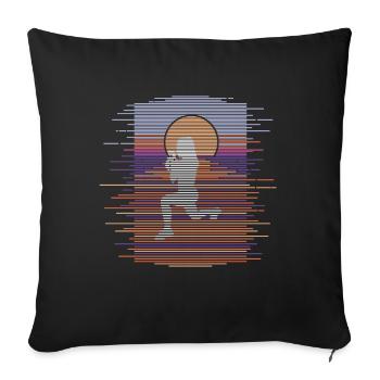 Lines HIIT - Sofa pillowcase 17,3'' x 17,3'' (45 x 45 cm) - black - Front