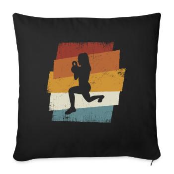 Retro HIIT - Sofa pillowcase 17,3'' x 17,3'' (45 x 45 cm) - black - Front