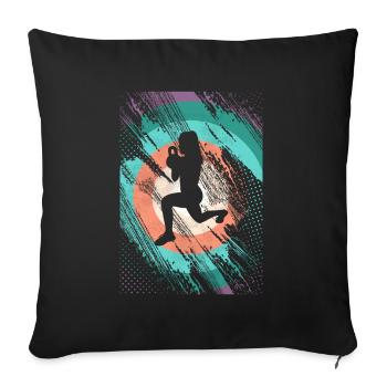 Retro HIIT - Sofa pillowcase 17,3'' x 17,3'' (45 x 45 cm) - black - Front