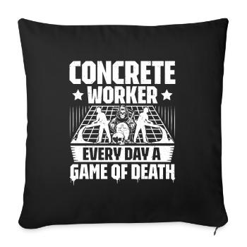 Concrete builder Reinforced concrete builder Concrete Worker - Sofa pillowcase 17,3'' x 17,3'' (45 x 45 cm) - black - Front