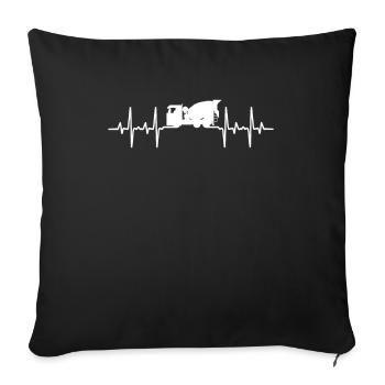 Concrete builder Reinforced concrete builder Concrete Worker - Sofa pillowcase 17,3'' x 17,3'' (45 x 45 cm) - black - Front
