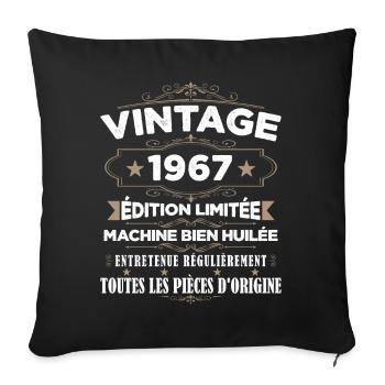 Vintage 1967 Édition Limitée - Housse de coussin décorative 45 x 45 cm - noir - Devant