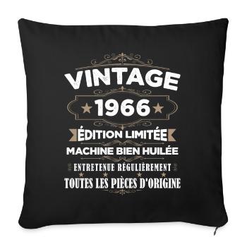 Vintage 1966 Édition Limitée - Housse de coussin décorative 45 x 45 cm - noir - Devant