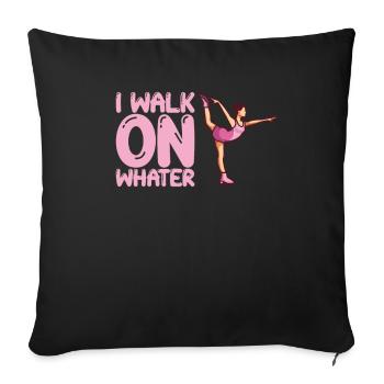 I Walk On Water Funny Figure Skater - Sofa pillowcase 17,3'' x 17,3'' (45 x 45 cm) - black - Front