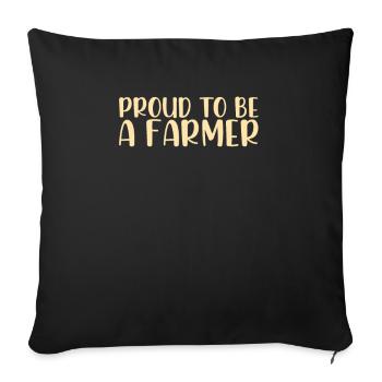 Proud To Be A Farmer Funny Farming - Sofa pillowcase 17,3'' x 17,3'' (45 x 45 cm) - black - Front