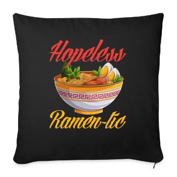 Funny Ramen Gift - Sofa pillowcase 17,3'' x 17,3'' (45 x 45 cm) - black - Front