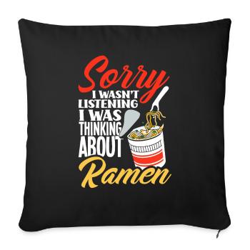 Funny Ramen Gift - Sofa pillowcase 17,3'' x 17,3'' (45 x 45 cm) - black - Front