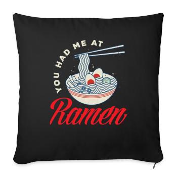 Funny Ramen Gift - Sofa pillowcase 17,3'' x 17,3'' (45 x 45 cm) - black - Front